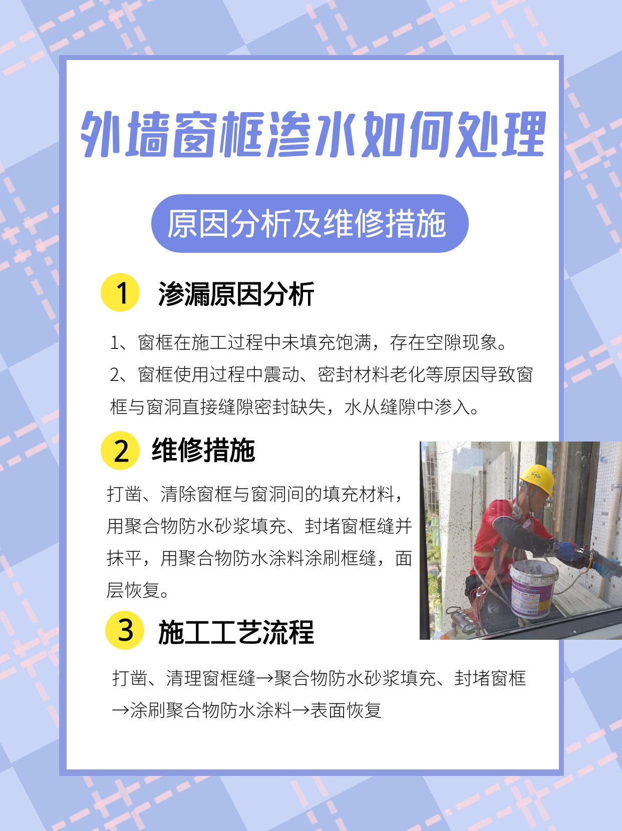 外墻窗框漏水怎么處理？